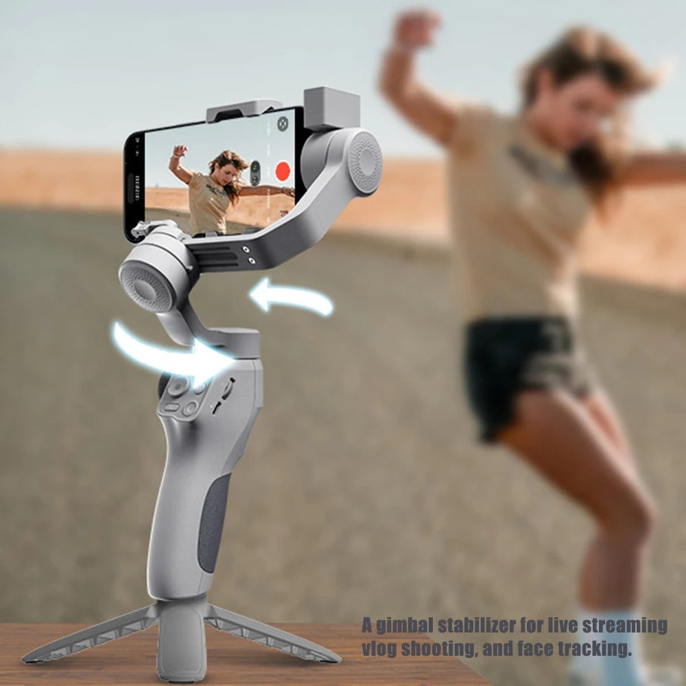 Smart Gimbal Stabilizer with Auto Face Tracking for Vlogging & Live Streaming