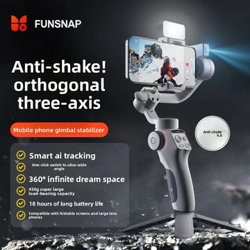 Smart Gimbal Stabilizer with Auto Face Tracking for Vlogging & Live Streaming